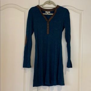 Blue sweater dress